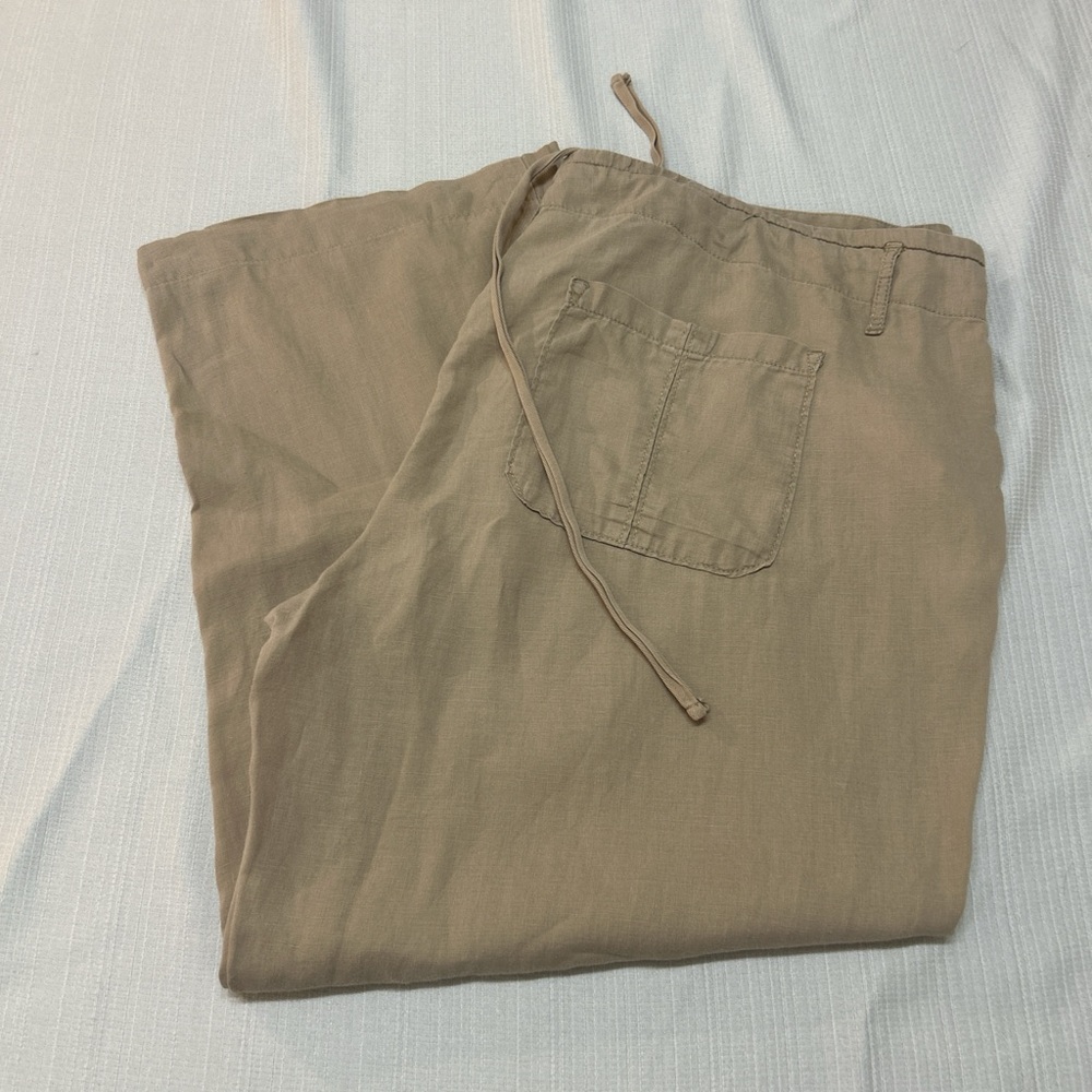Calvin Klein Jeans Tan Linen Pants